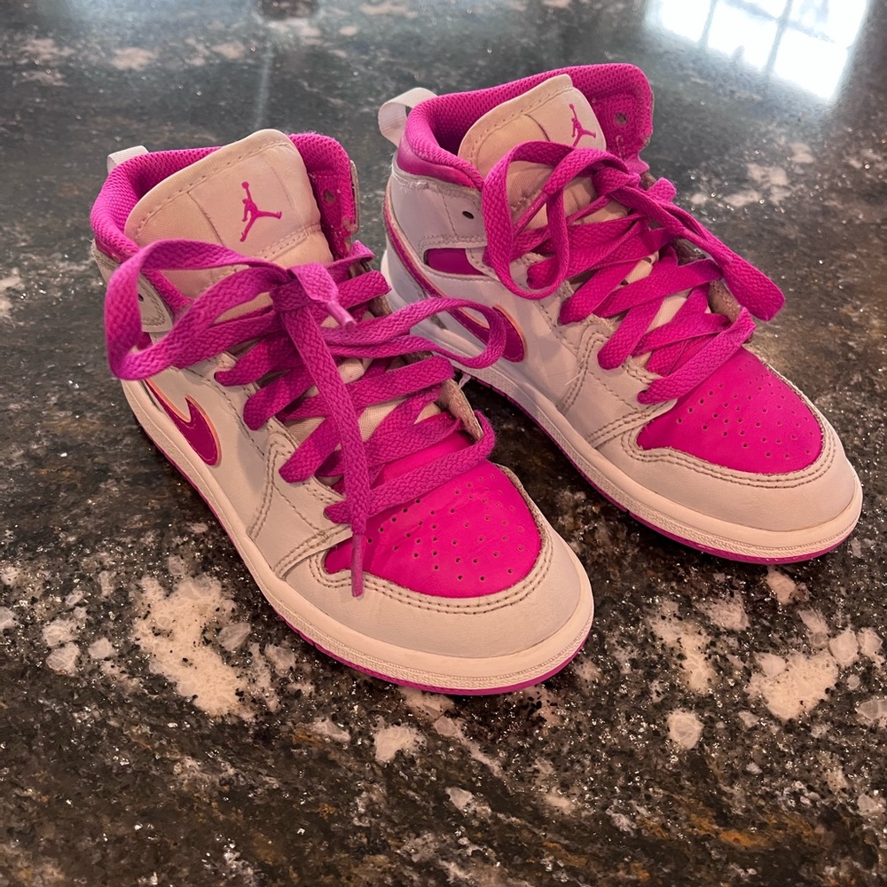 Jordan Pink and White Sneakers 12c